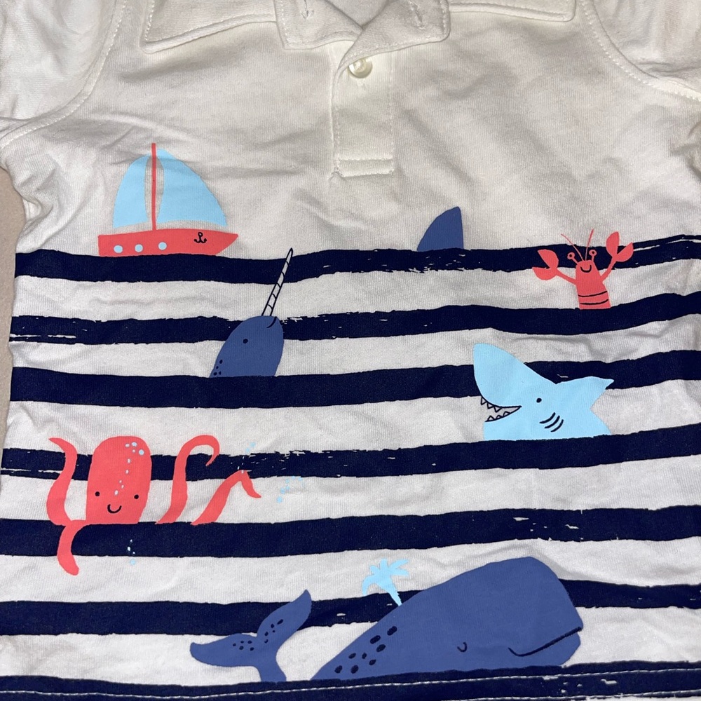 Carter's‎ White and Blue Nautical Kids Matching Set - Picture 2 of 10